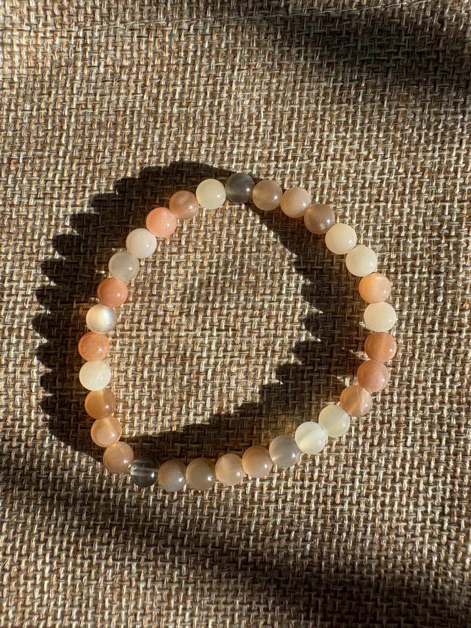 bracelet douceur – pierre de lune abricot