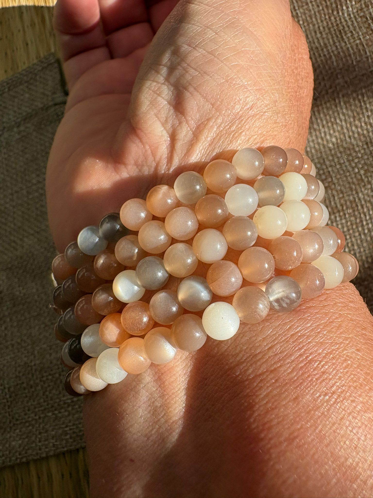 bracelet douceur – pierre de lune abricot