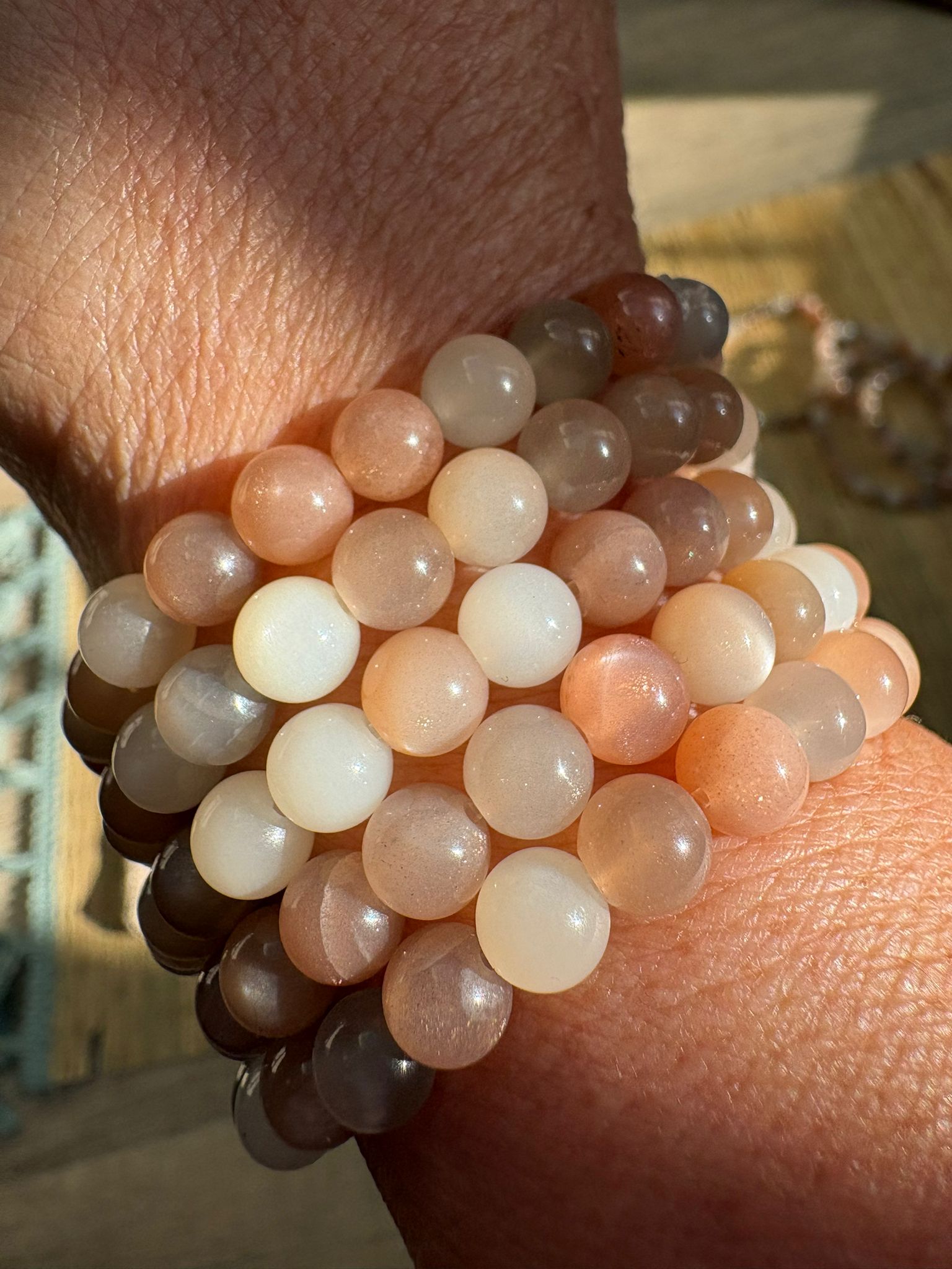 bracelet douceur – pierre de lune abricot