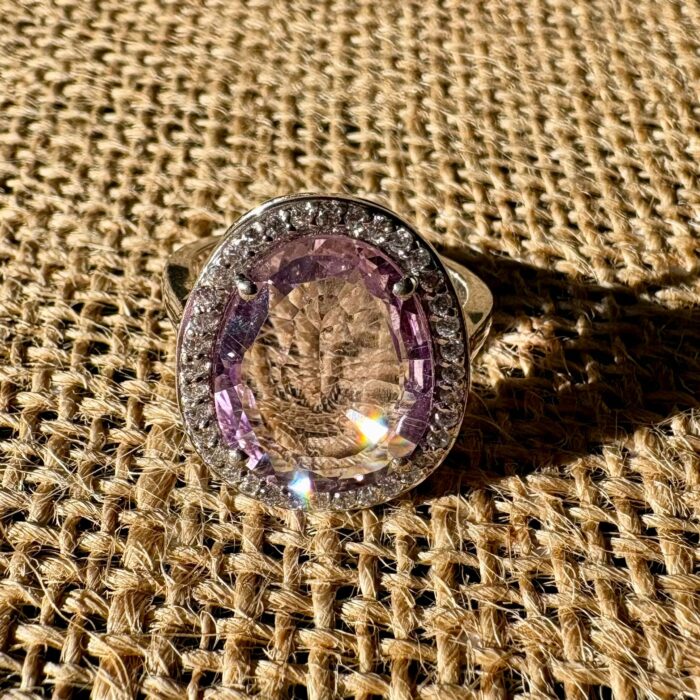 bague argent améthyste et zirconium