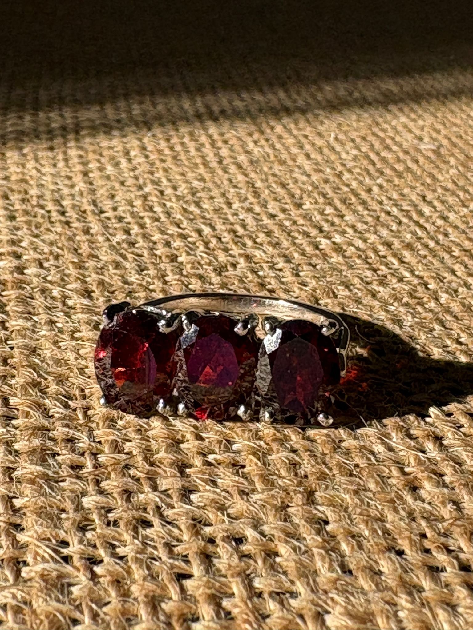 bague argent 3 grenats