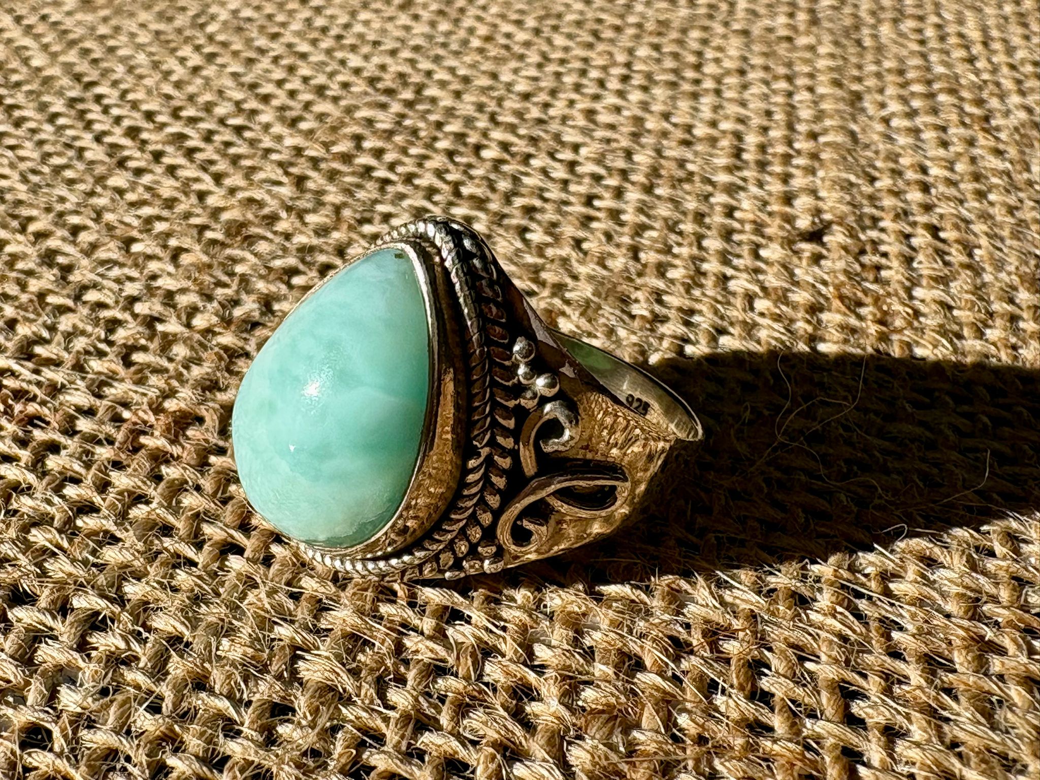 bague argent larimar