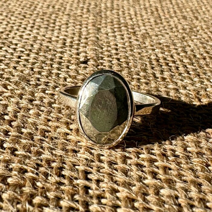 bague argent pyrite