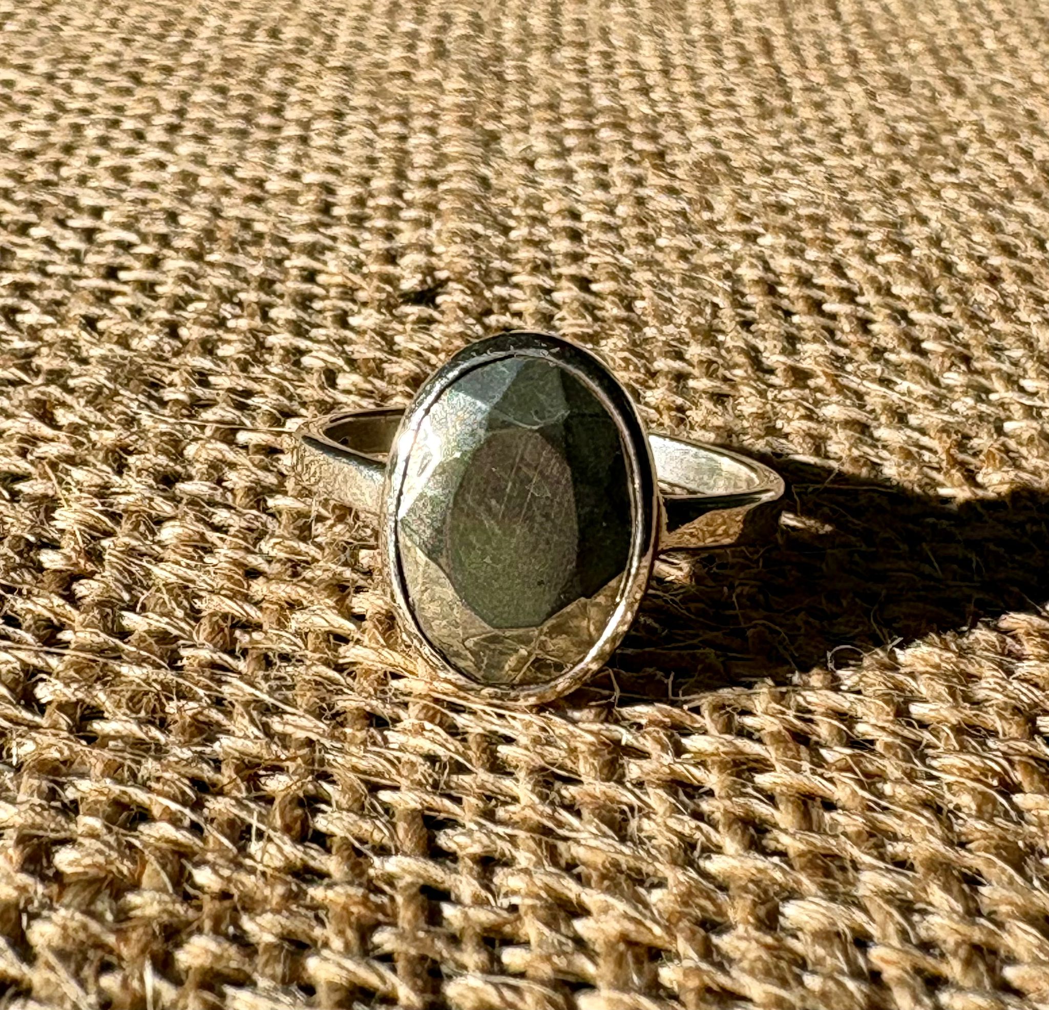 bague argent pyrite