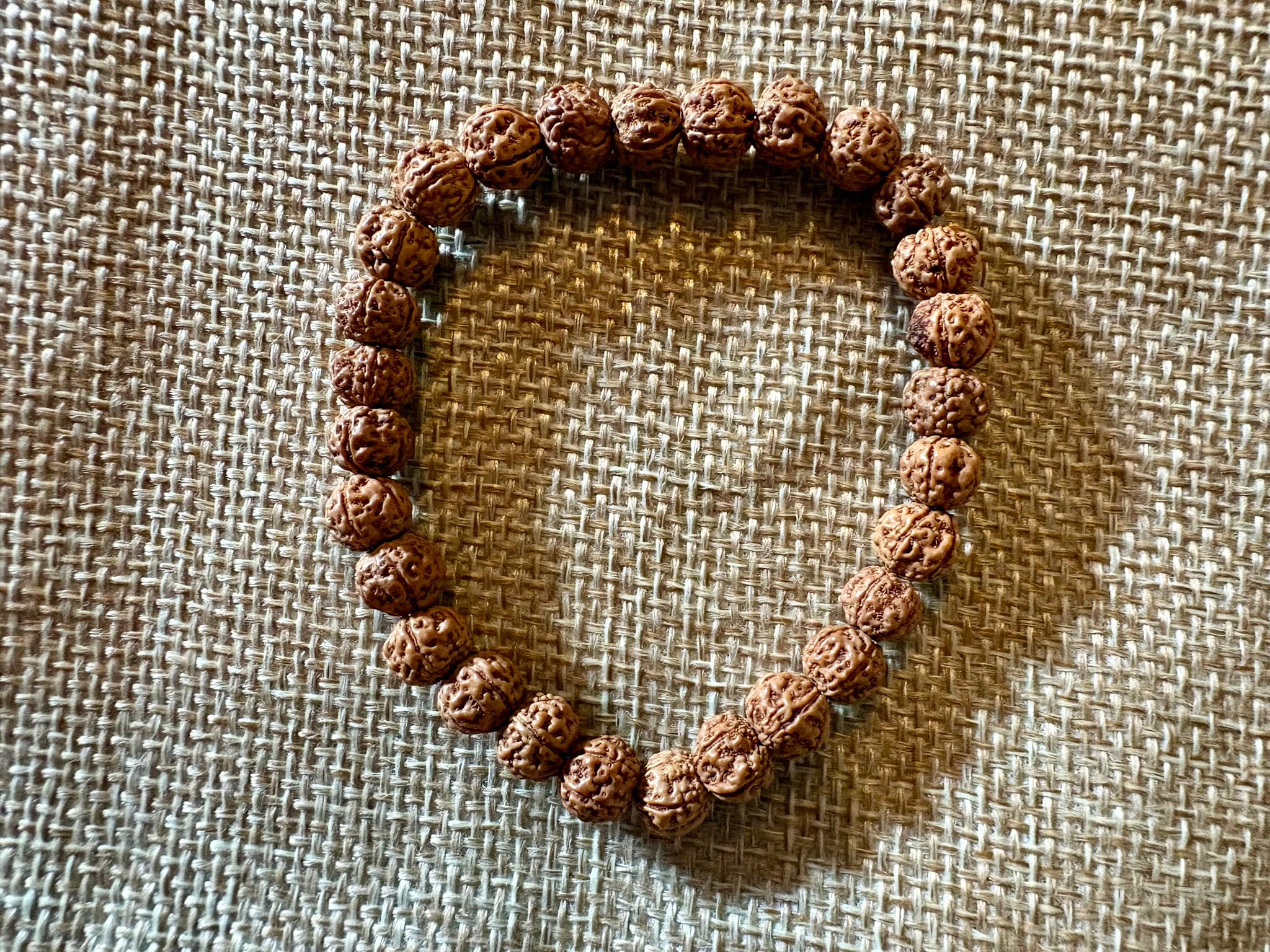 bracelets rudrakshas 8mm + 3 rudrakshas + om charms