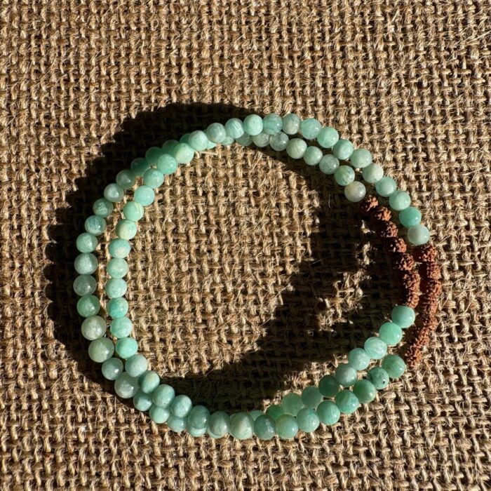 bracelet amazonite & rudrakshas